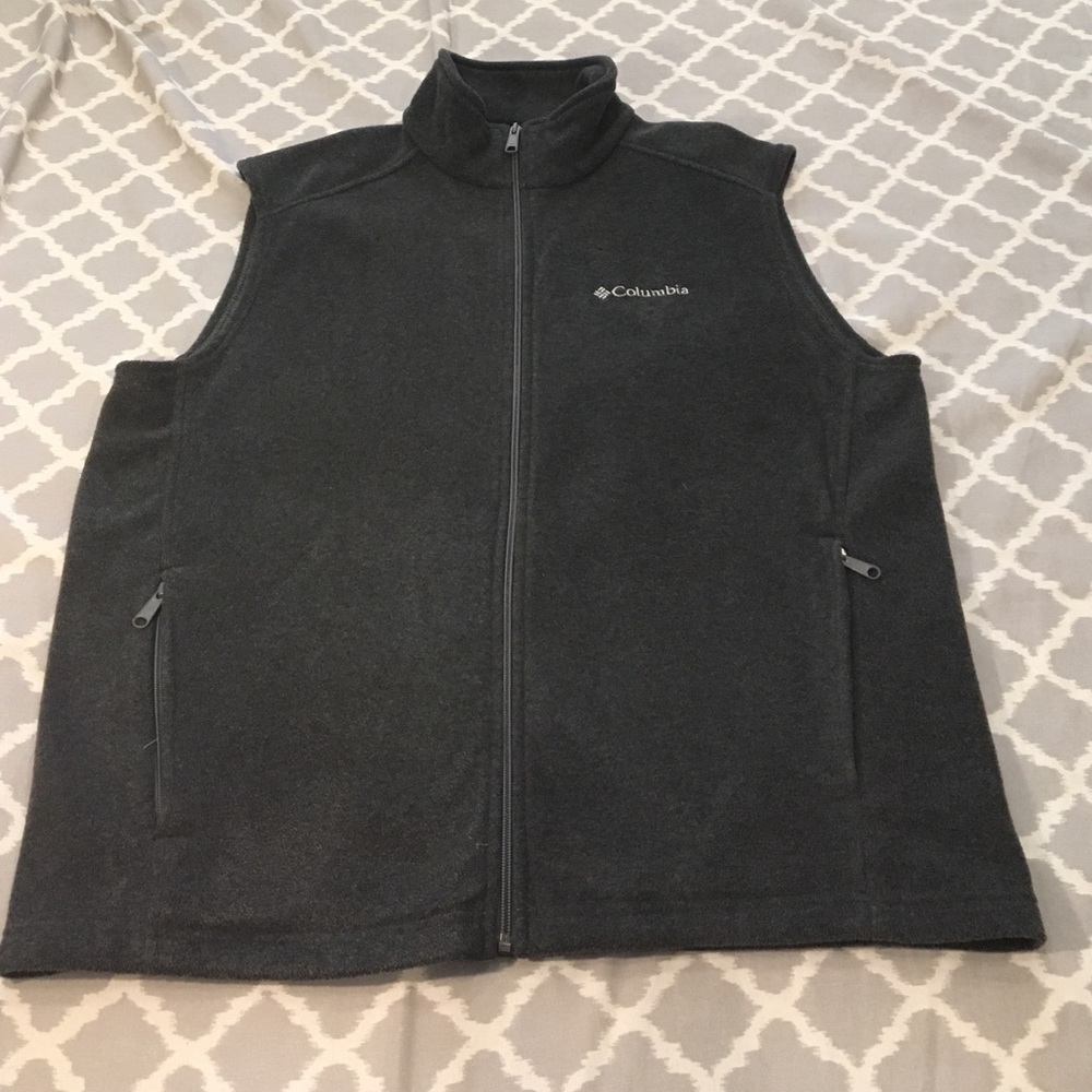 Men's Columbia Gray Fleece Vest